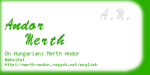 andor merth business card